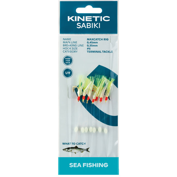 Kinetic Sabiki sildeforfang MaxCatch, Fishskin/gul