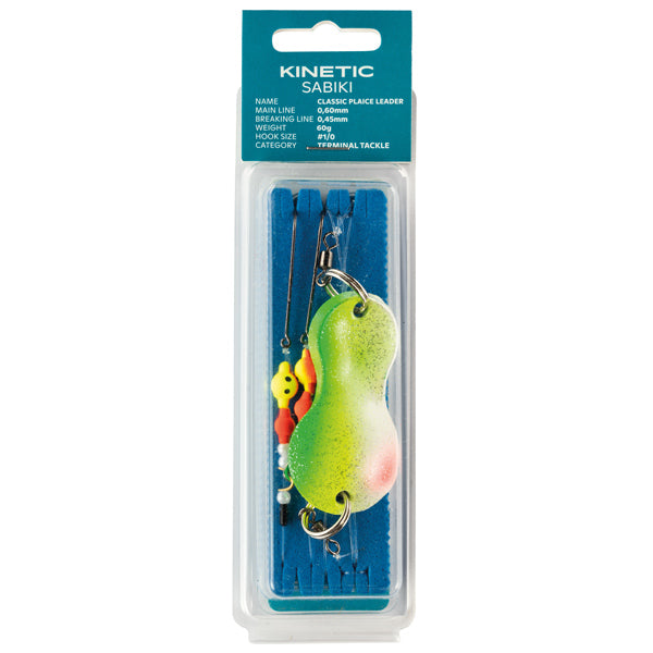 Kinetic Sabiki Plaice Leader/Löffel 40g Weiß/Grün