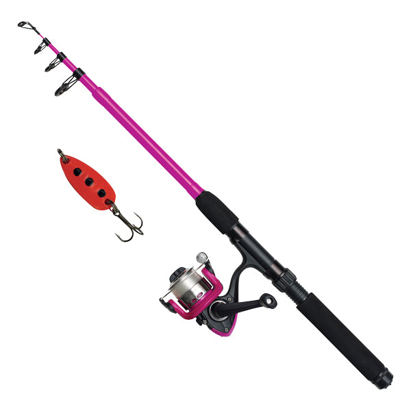 Kinetic Little Viking Go Fishing Spinn-Angelrute, 1,62 m, Pink