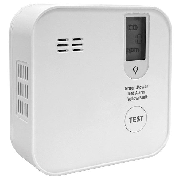 Kohlenmonoxid-Alarm. Alarmstärke 85 dB