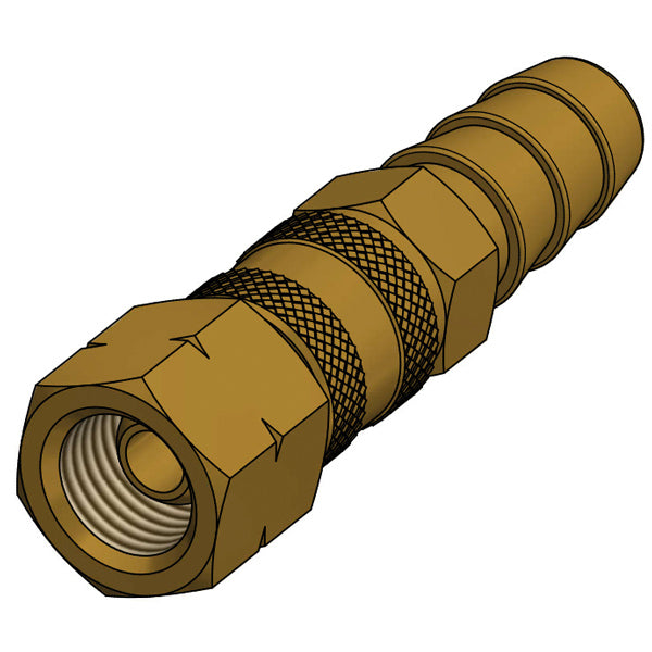 Gas-Schnellkupplung 1/4"-Gewinde - Schlauchanschluss Ø10 mm