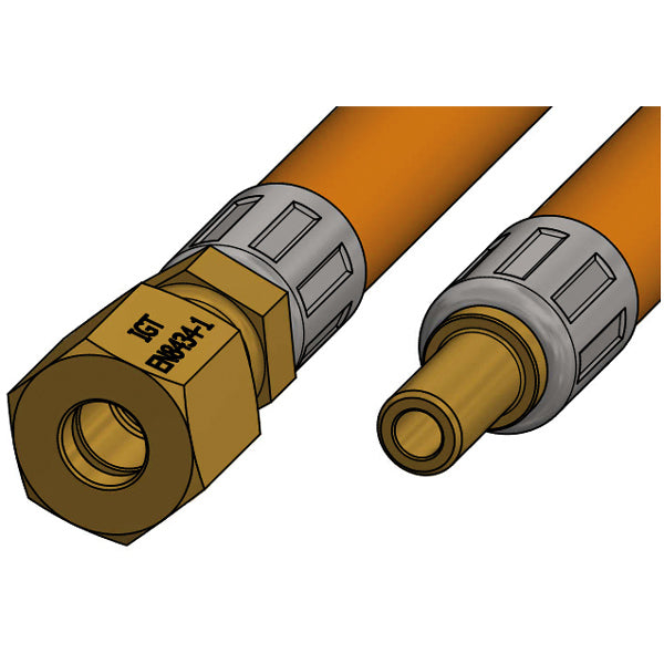 Gasschlauch 1,2 Meter Enden: Ø8 mm Rohr + 8 mm Zapfen