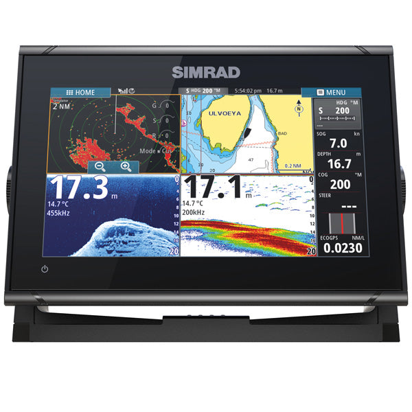 Simrad go9 xse, mit 83/200 und 455/800 HDI-Heckgeber