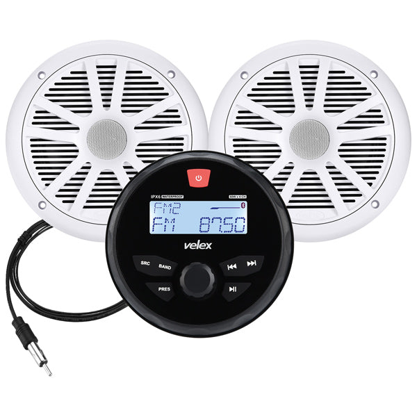 Velex Marineradio-Set DAB+/FM mit 2 Lautsprechern 6,5"