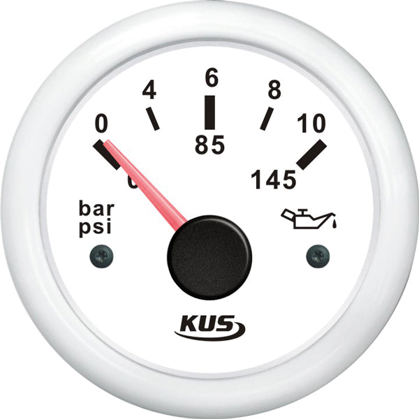 Kus Öldruck weiß 0-10bar, 10-184 &amp; 240-33 Ohm, 12/24V