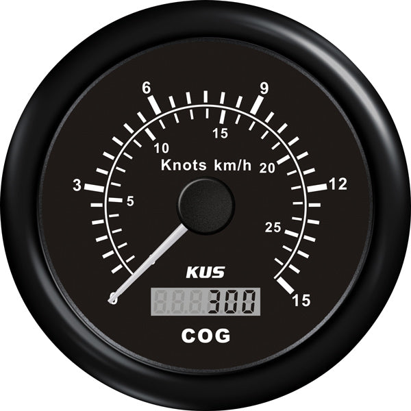 Kus GPS-Geschwindigkeit 0-15 Knopf, schwarz 12/24 V ø85