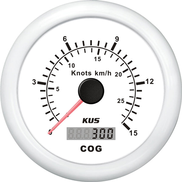 Kus GPS-Geschwindigkeitsknopf 0-15, weiß 12/24 V ø85