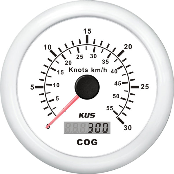 Kus GPS-Geschwindigkeit 0-30 Knopf, weiß 12/24 V ø85