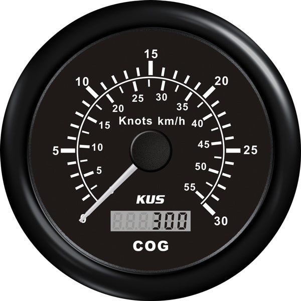 Kus GPS-Geschwindigkeitsknopf 0–60, schwarz, 12/24 V, ø85