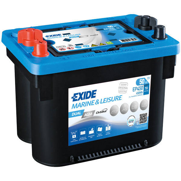 Exide-Batterie Dual-AGM-Spirale 750 cca – 50 Ah. Faden