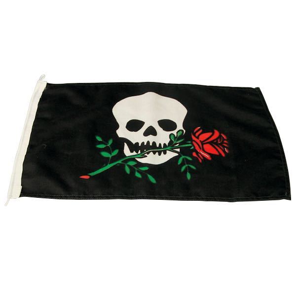 Piratenflagge mit Rose 30 x 45 cm