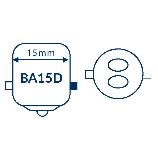 1852 LED bajonet BA15D Ø25x48mm 10-36Vdc, 2 stk