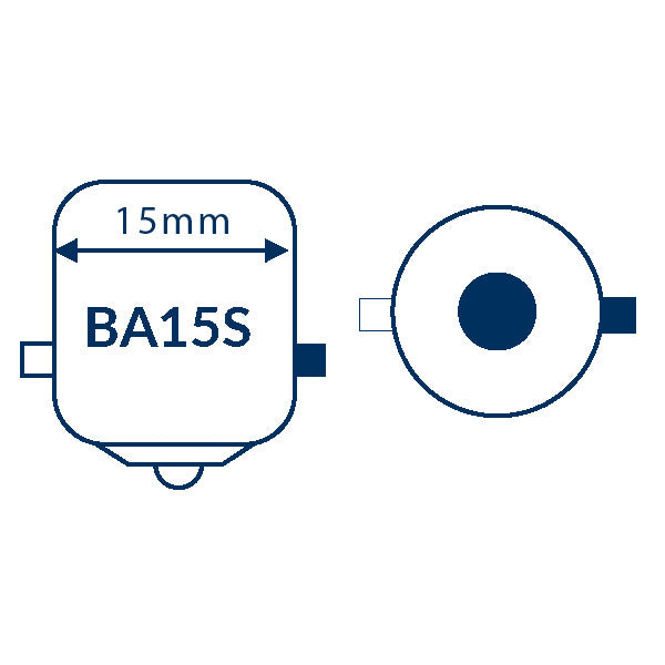 1852 LED bajonet BA15S Ø19x33mm 10-36Vdc, 2 stk