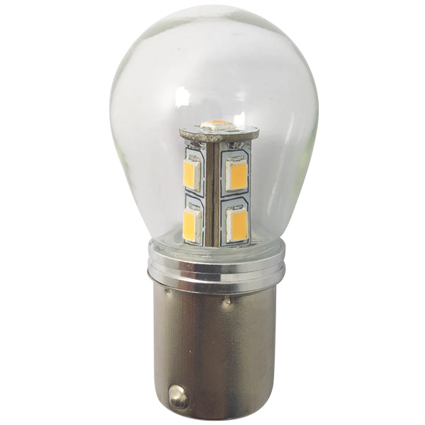 1852 LED pære BA15S Ø25x48mm 10-36Vdc dimmable, 2 stk