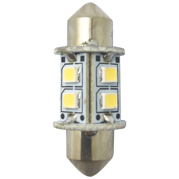 1852 LED pinolpære 31mm 10-36Vdc hvid, 2 stk