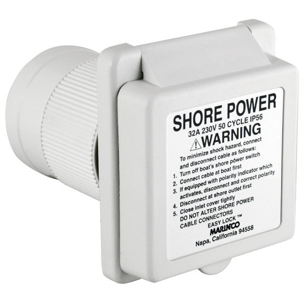 Marinco landstrømsindtag firkantet, 32A