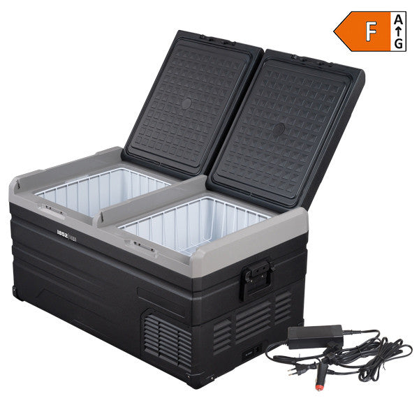 1852 Kühlbox 95l mit Kompressor, 2-teiliger Kühl-/Gefrierschrank 12/24/230V