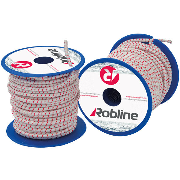 Robline Mini elastische Schnur 4 mm Schwarz/Rot/Weiß Box 10x10 mtr.