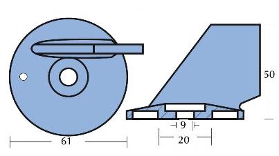 Zinkanode til Johnson / Evinrude / OMC 40 - 50 HK 4-takt