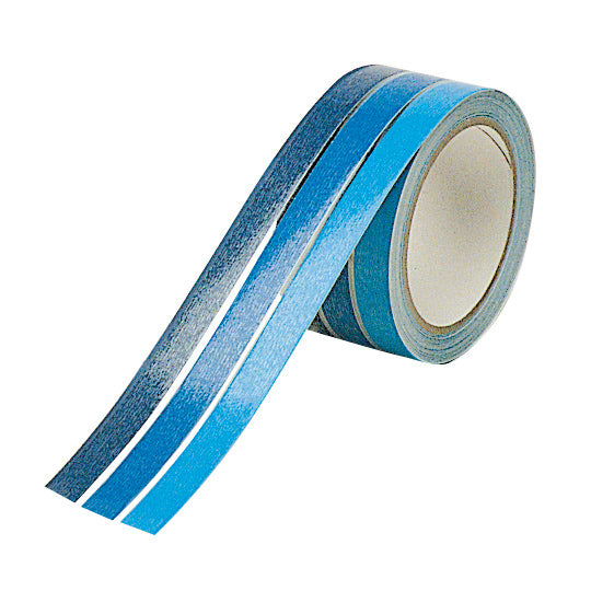 Dekoband 50mm 10m. blau 3-farbig.