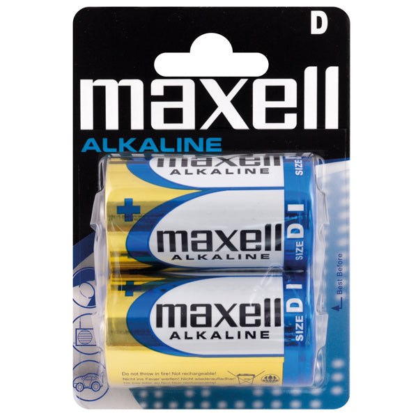 Maxell Alkaline D / LR20 batterier - 2 stk.