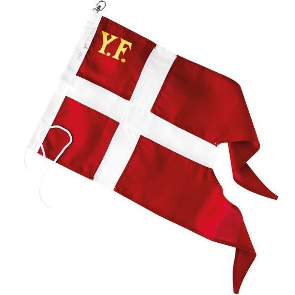 Yachtflag med flot broderede bogstaver Y.F.