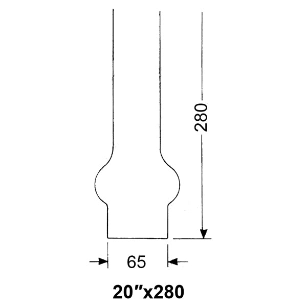 Lampenglas für Öl- oder Elektrolampen 65 x 280 mm