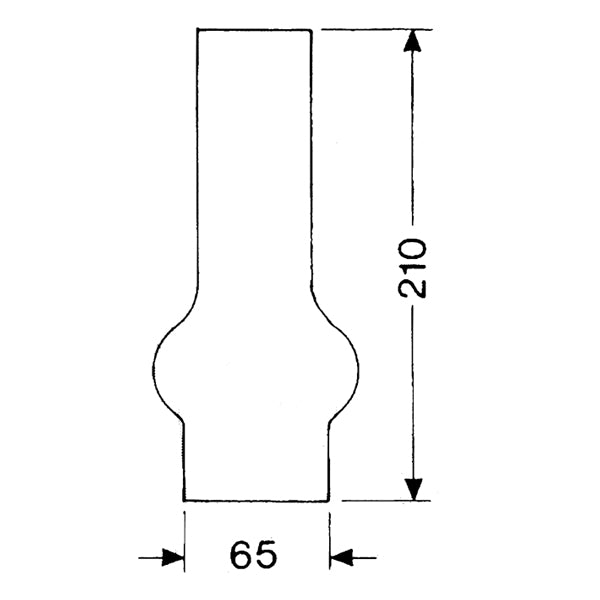 Lampenglas für Öl- oder Elektrolampen 65 x 210 mm