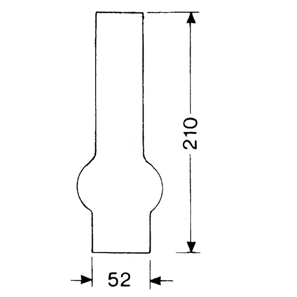 Lampenglas für Öl- oder Elektrolampen 52 x 210 mm