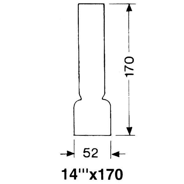 Lampenglas für Öl- oder Elektrolampen 52x170 mm