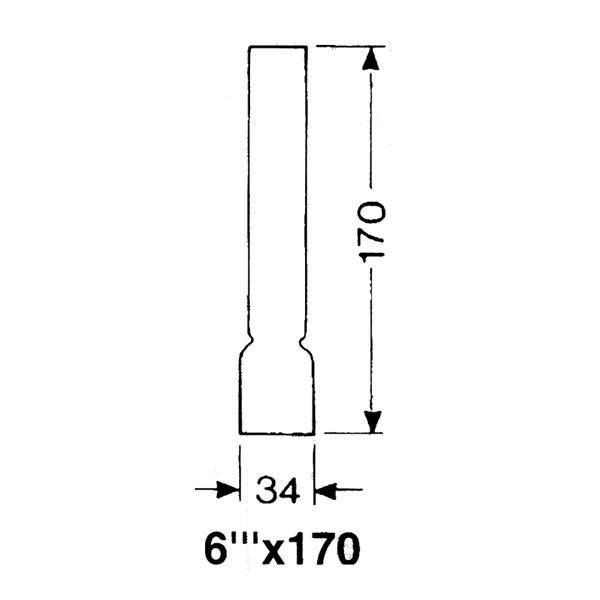 Lampenglas für Öl- oder Elektrolampen 34 x 170 mm