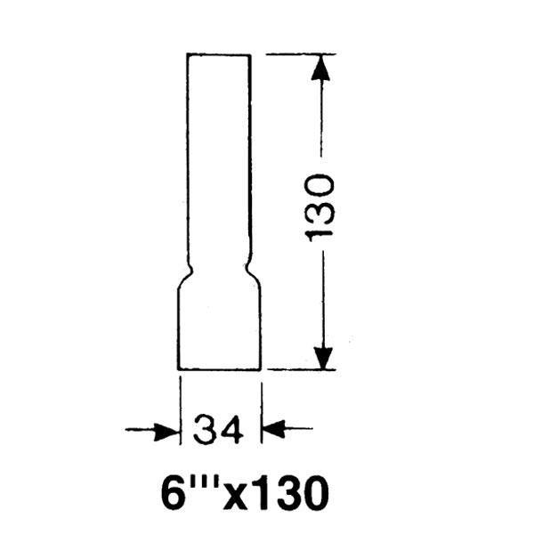 Lampenglas für Öl- oder Elektrolampen 34 x 130 mm