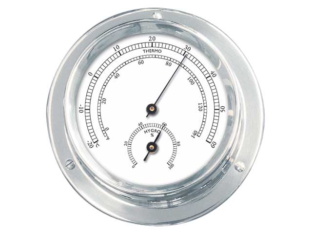 Skibs Thermometer / Hygrometer glas Ø 84 mm, Ø 110 mm