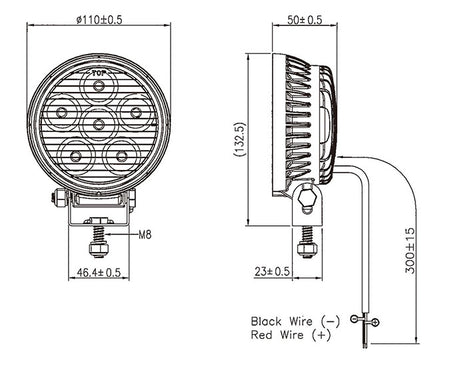 Dæks / arbejdslys HP LED 9 x 3W HP LED vandtæthed IP67