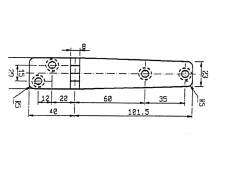 Hængsler rustfri  141,5 x 29 mm