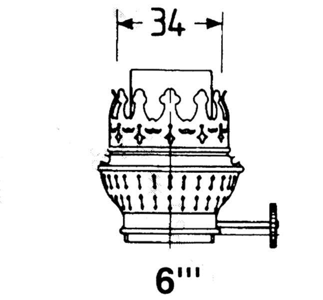 Brænder messing  6"