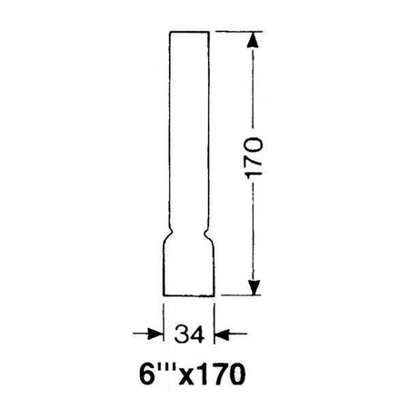 Lampeglas for olie eller el-lamper 34 X 170 mm