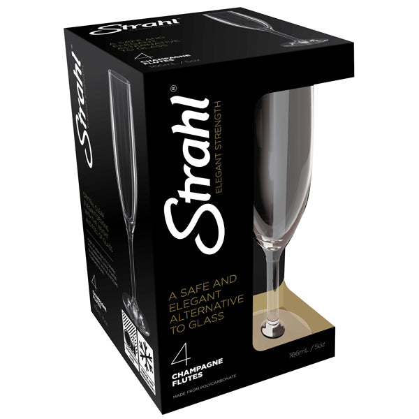 Strahl Champagneglas Polycarbonat 166 ml. 4 stk i gaveæske