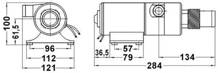 12V MACERATORPUMPE 38MM IND 25MM UD