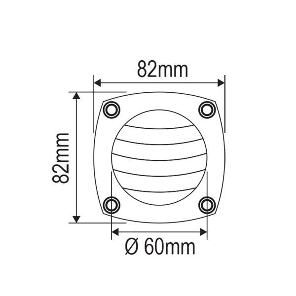 Ventil plast ø 85mm sort