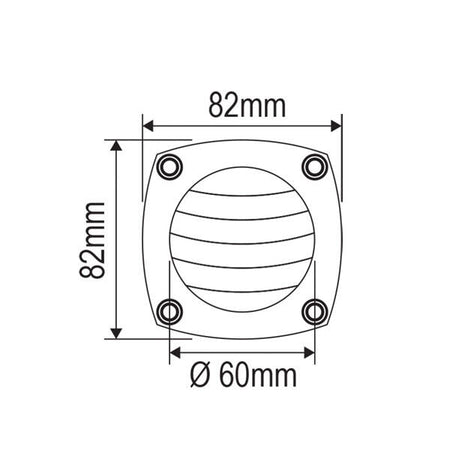 Ventil plast ø 85mm sort