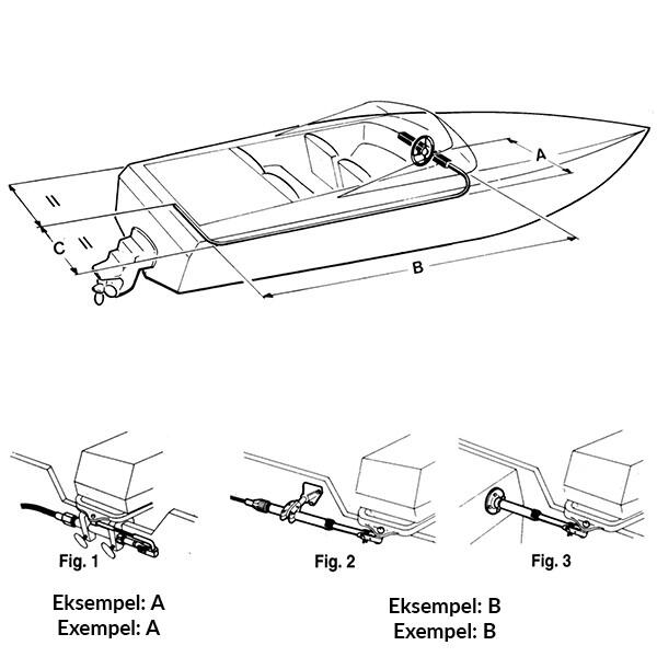 Ultraflex styrekabel m58, 12 fod