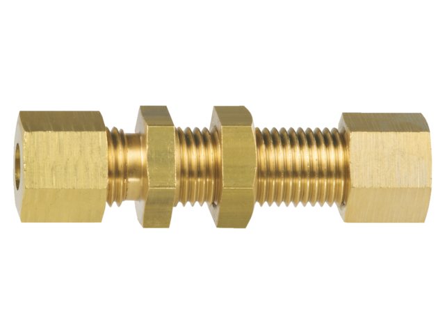 Lige gas fitting stykke til væg 8 mm