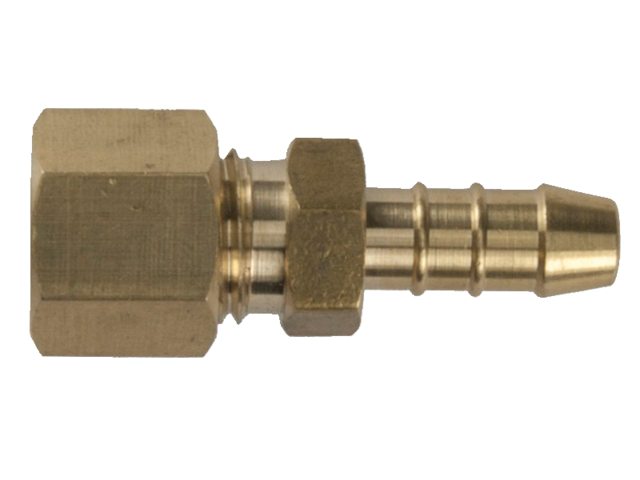 Messing fitting til gas 8mm slange tilkoblingsstykke