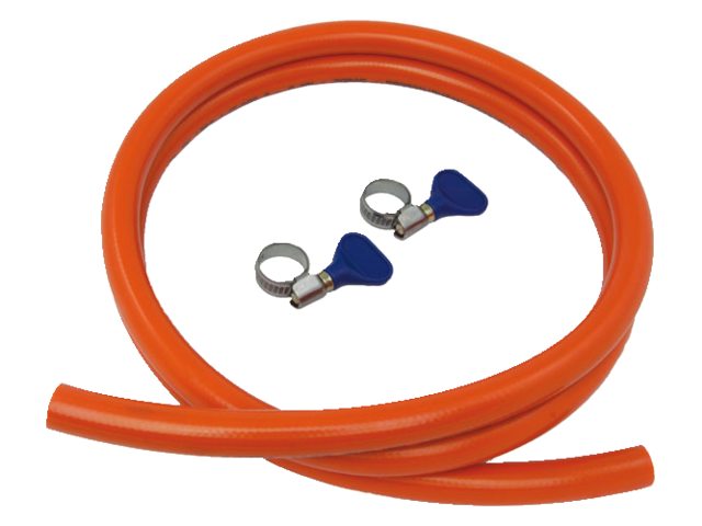 Gasslange termoplast 8x15mm 10mbar 150cm med 2 rustfri stålklemmer