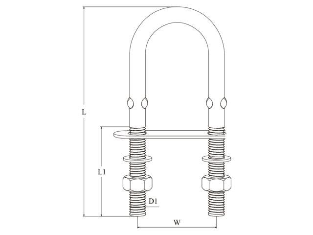 U bolt i rustfrit stål