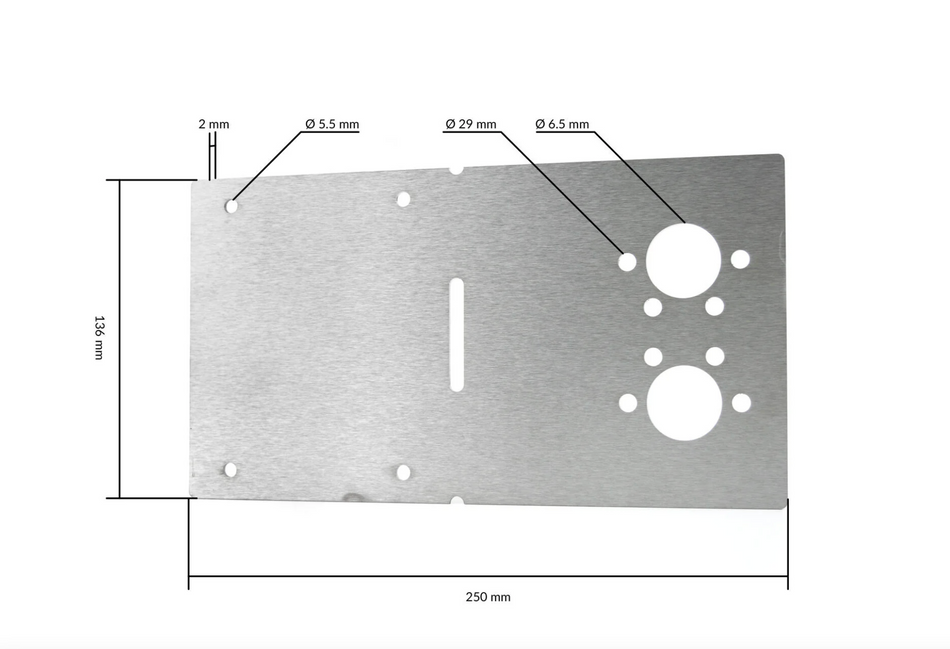 Bøjelig monteringsplade 3mm
