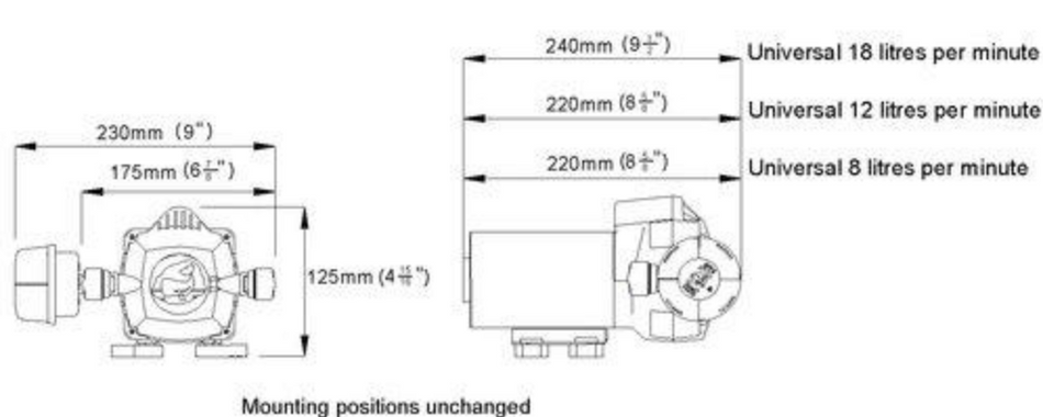 UF1215 Universal Pump + strainer 12l 12V Hp