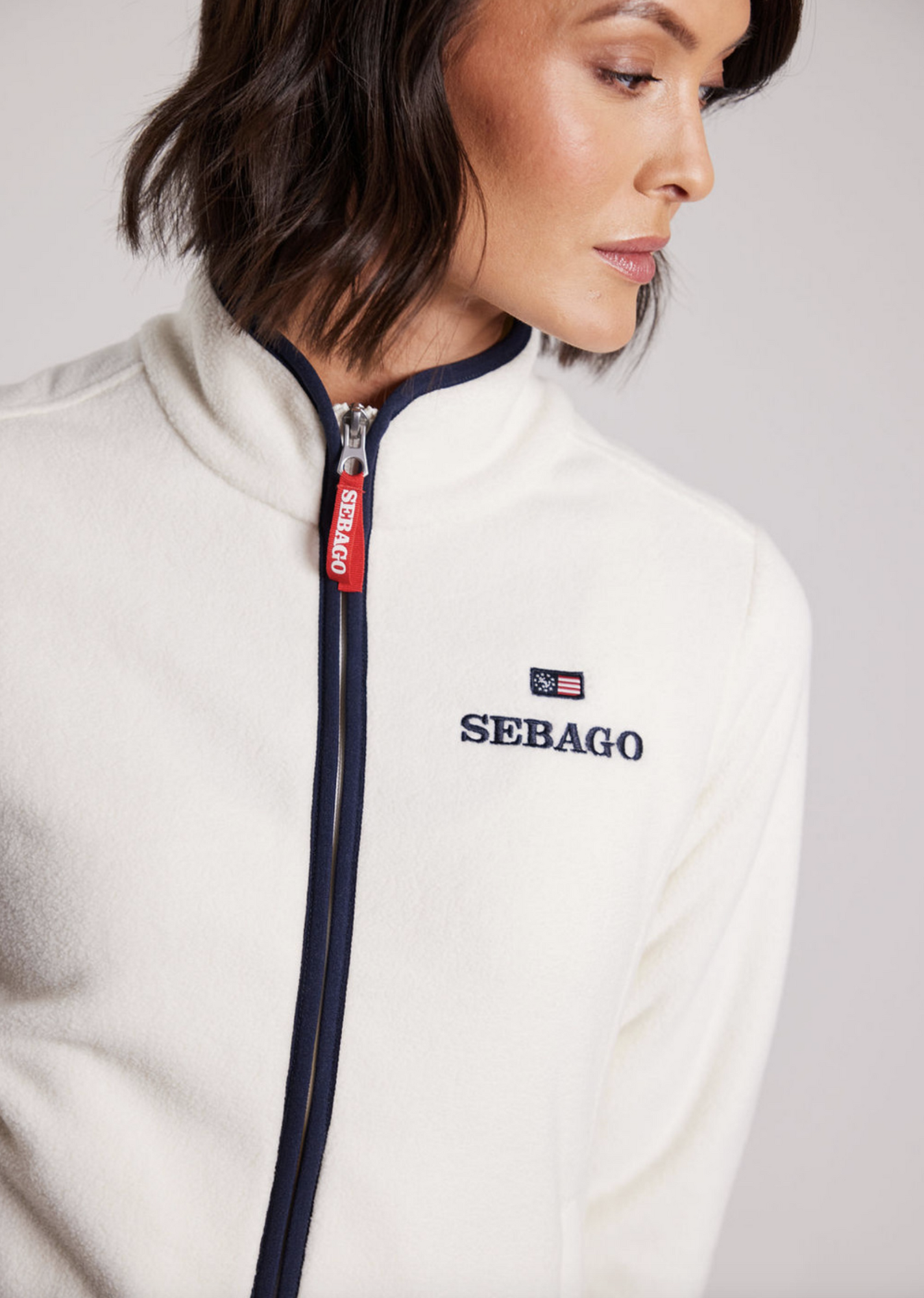 Dame fleece jakke hvid SEBAGO - Flere str!