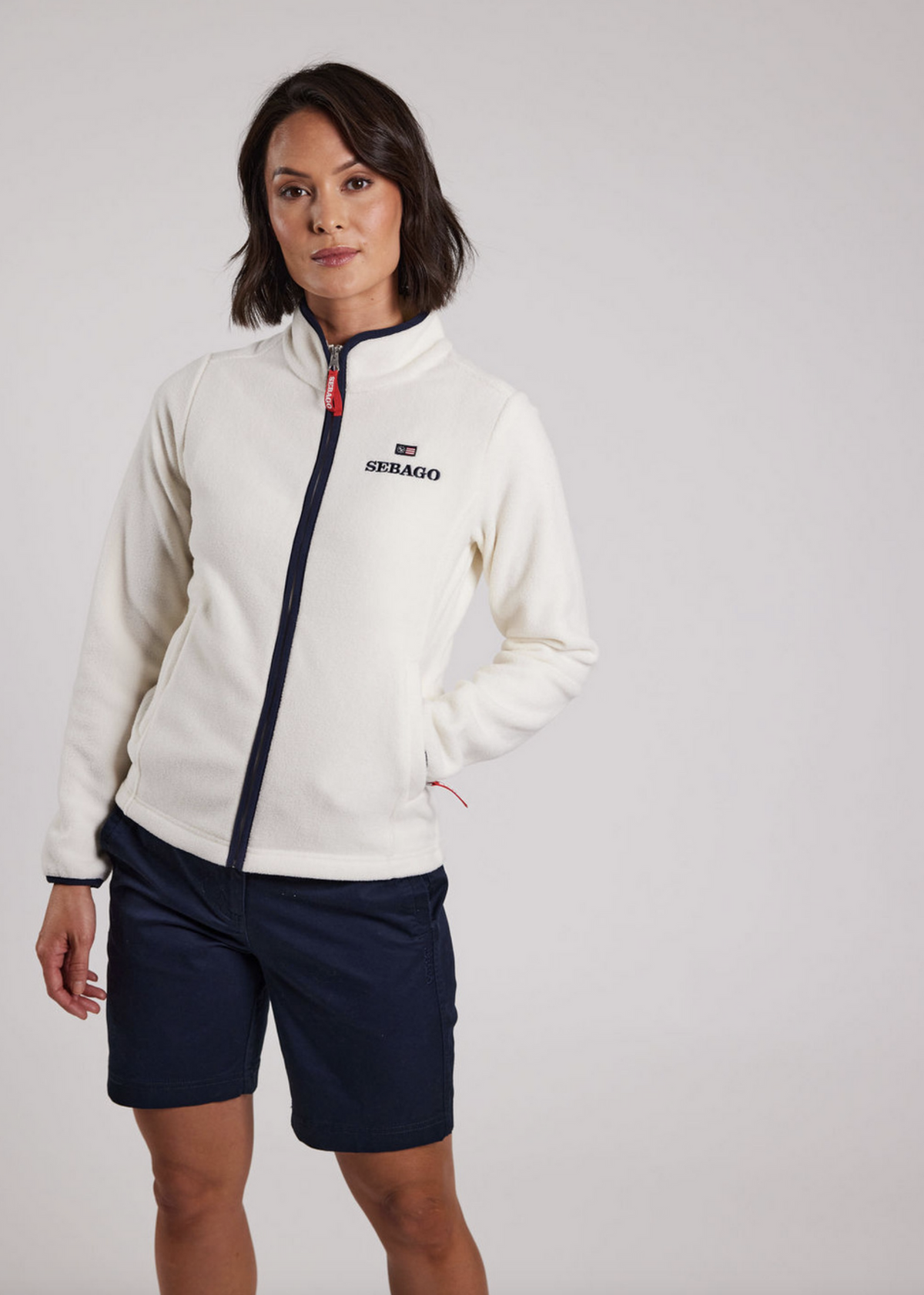 Dame fleece jakke hvid SEBAGO - Flere str!